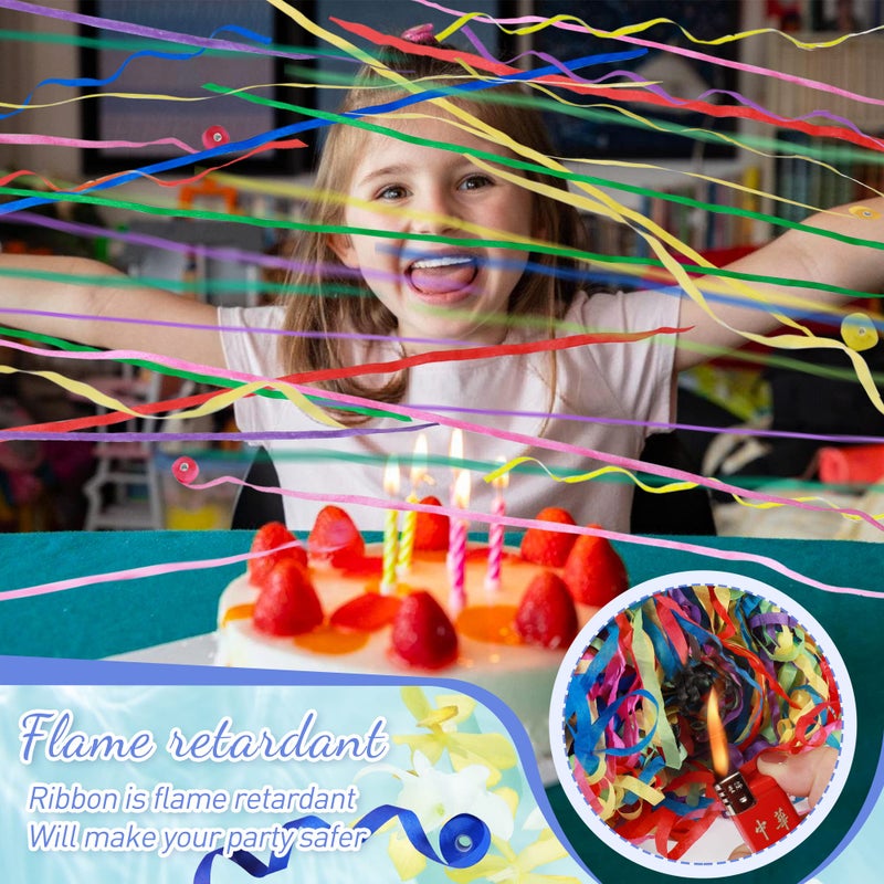 Pilvepidu No Mess Streamers 12Pack Colorful No Mess Confetti Poppers Party Poppers for Birthday Wedding Party Celebrations School Opening Graduation Retirement Party (blue 12pack) - Image 4